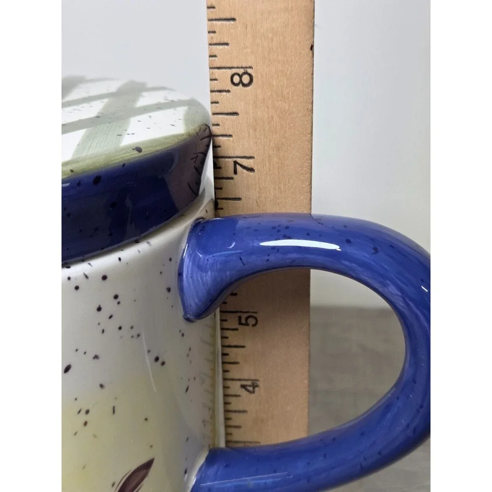 Vintage 1999 Julie Ueland Cookie Jar Watering Can Shape Colorful Pansies Lid
